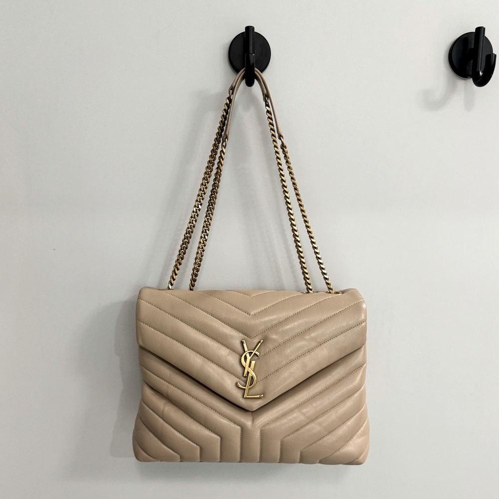 Saint Laurent YSL dark beige medium bag